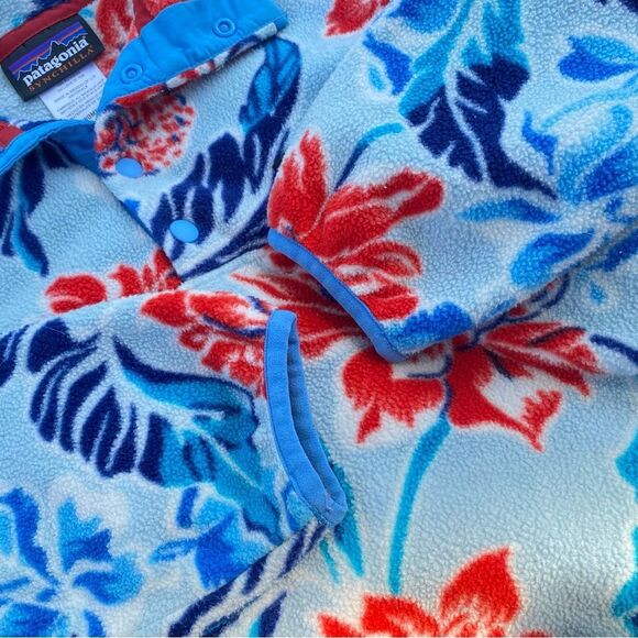 Patagonia Manoa Dust Hawaiian Snap-T Fleece Synchilla Pullover Floral Sz. S - Picture 7 of 7